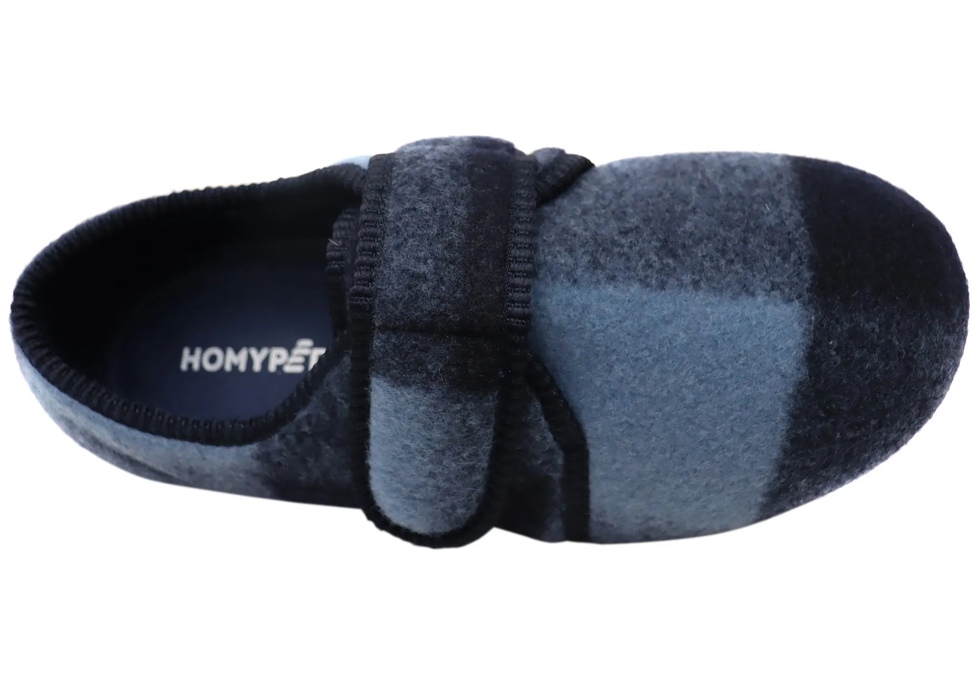 Homyped Chaussures Hommes Ando à Lanière Réglable Pantoufles Extra Extra Larges Bleu
