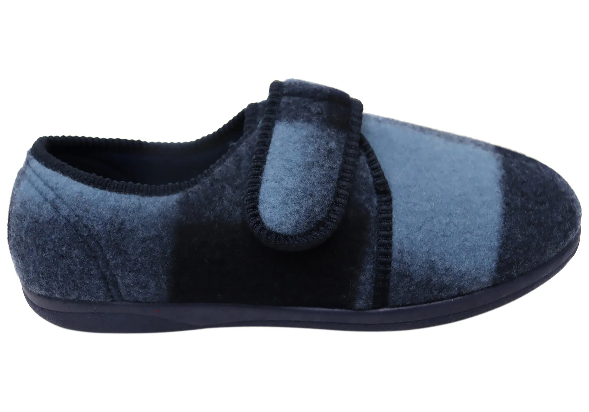 Homyped Chaussures Hommes Ando à Lanière Réglable Pantoufles Extra Extra Larges Bleu