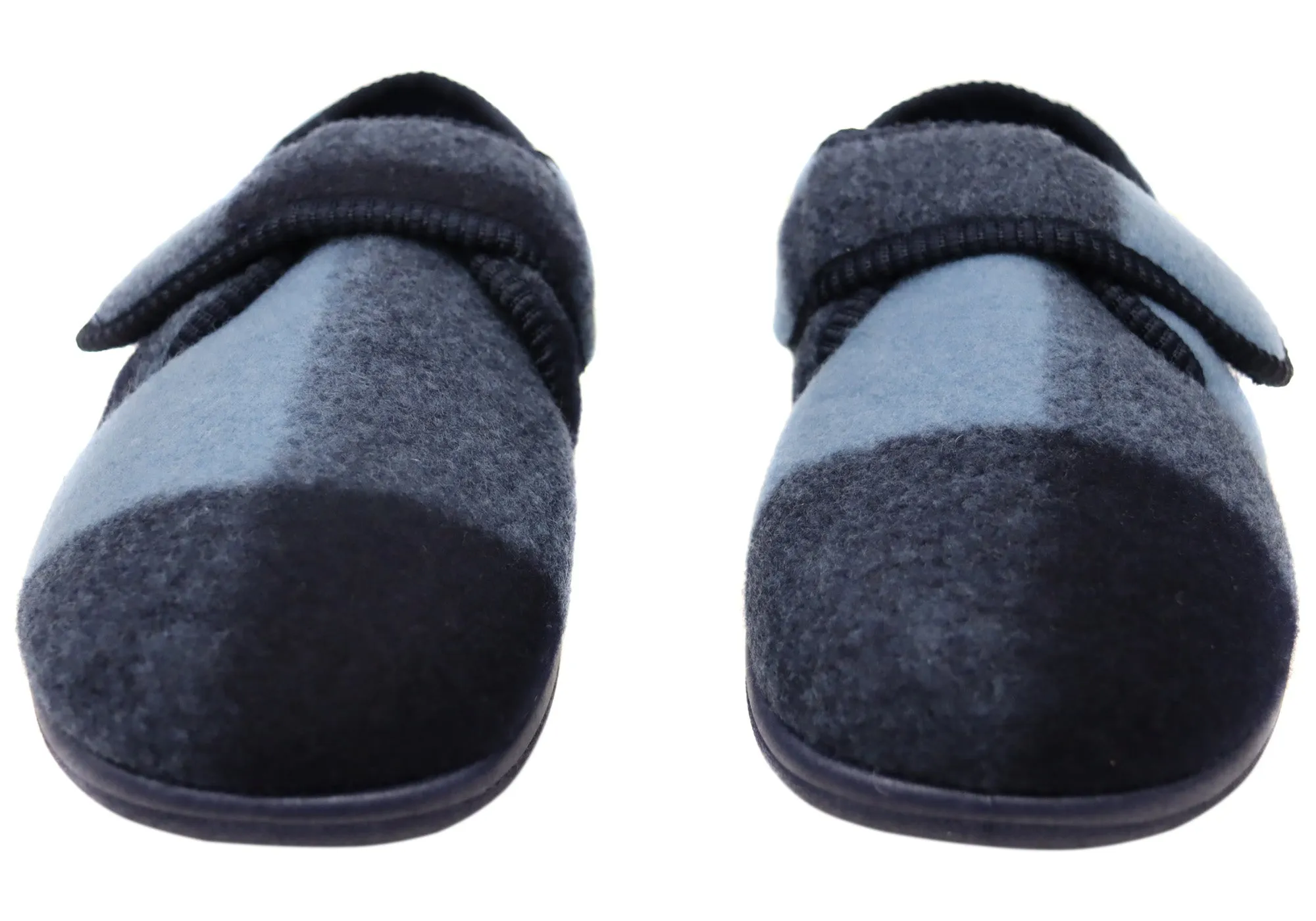 Homyped Chaussures Hommes Ando à Lanière Réglable Pantoufles Extra Extra Larges Bleu