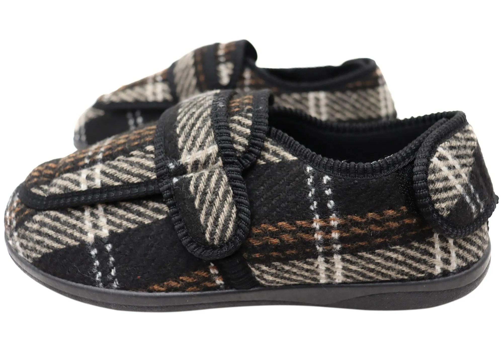 Homyped Chaussures Hommes Arnold 2 Pantoufles Extra Extra Larges à Lanières Réglables