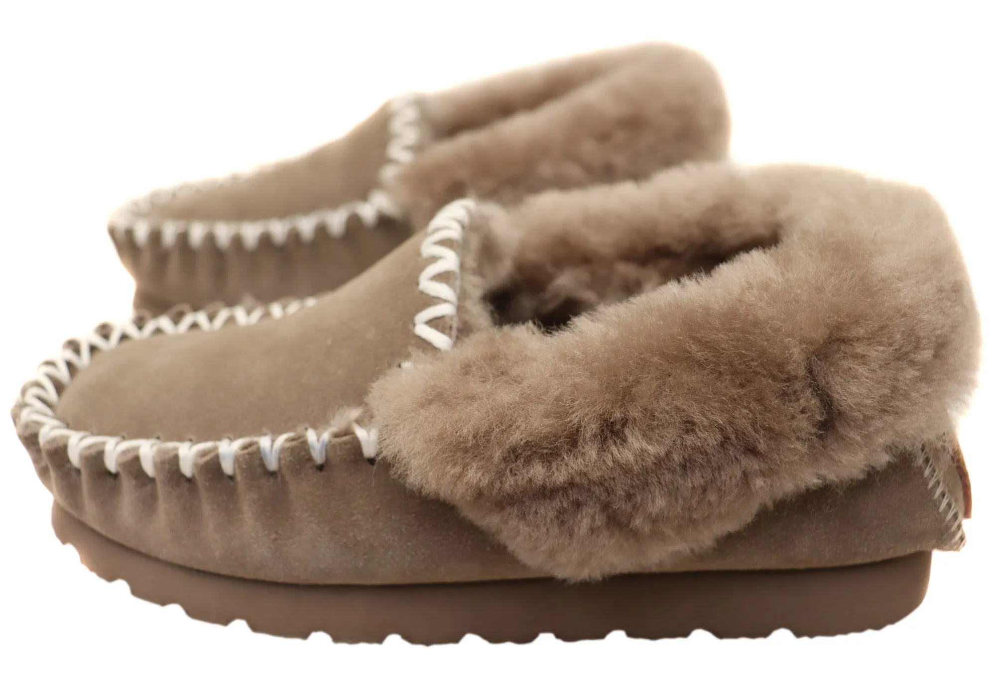 Hush Puppies Chaussons Mocassins Confortables pour Femmes à Poils Longs Hush Puppies