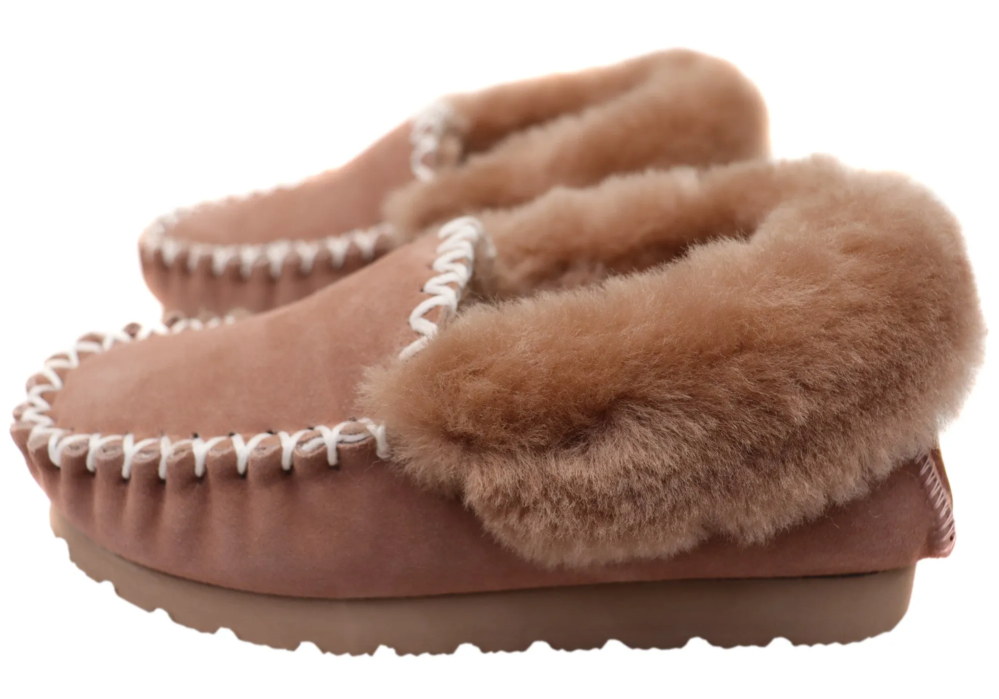 Hush Puppies Chaussons Mocassins Confortables pour Femmes à Poils Longs Hush Puppies