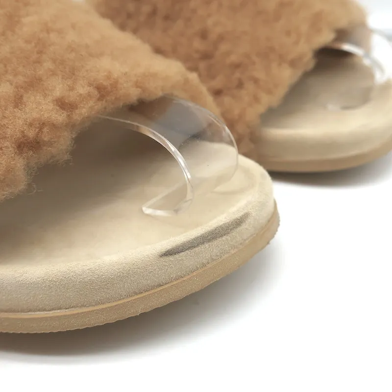 Sandales à glissière en peau retournée Jenni Kayne Naturel Taille 41