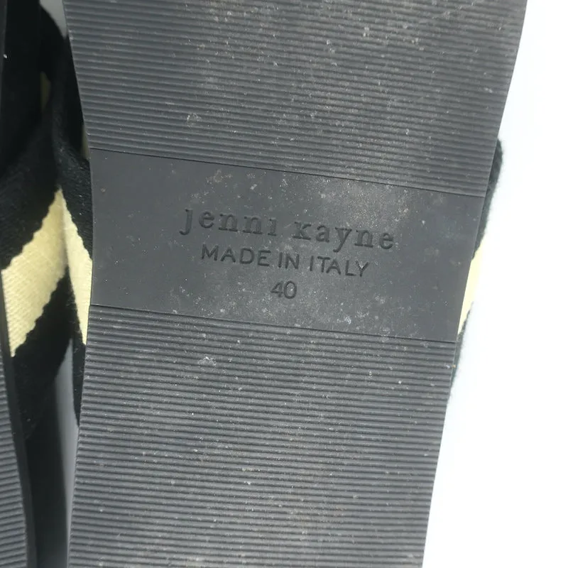 Sandales croisées en toile rayée Jenni Kayne Noir/Crème Taille 40 Slides plates
