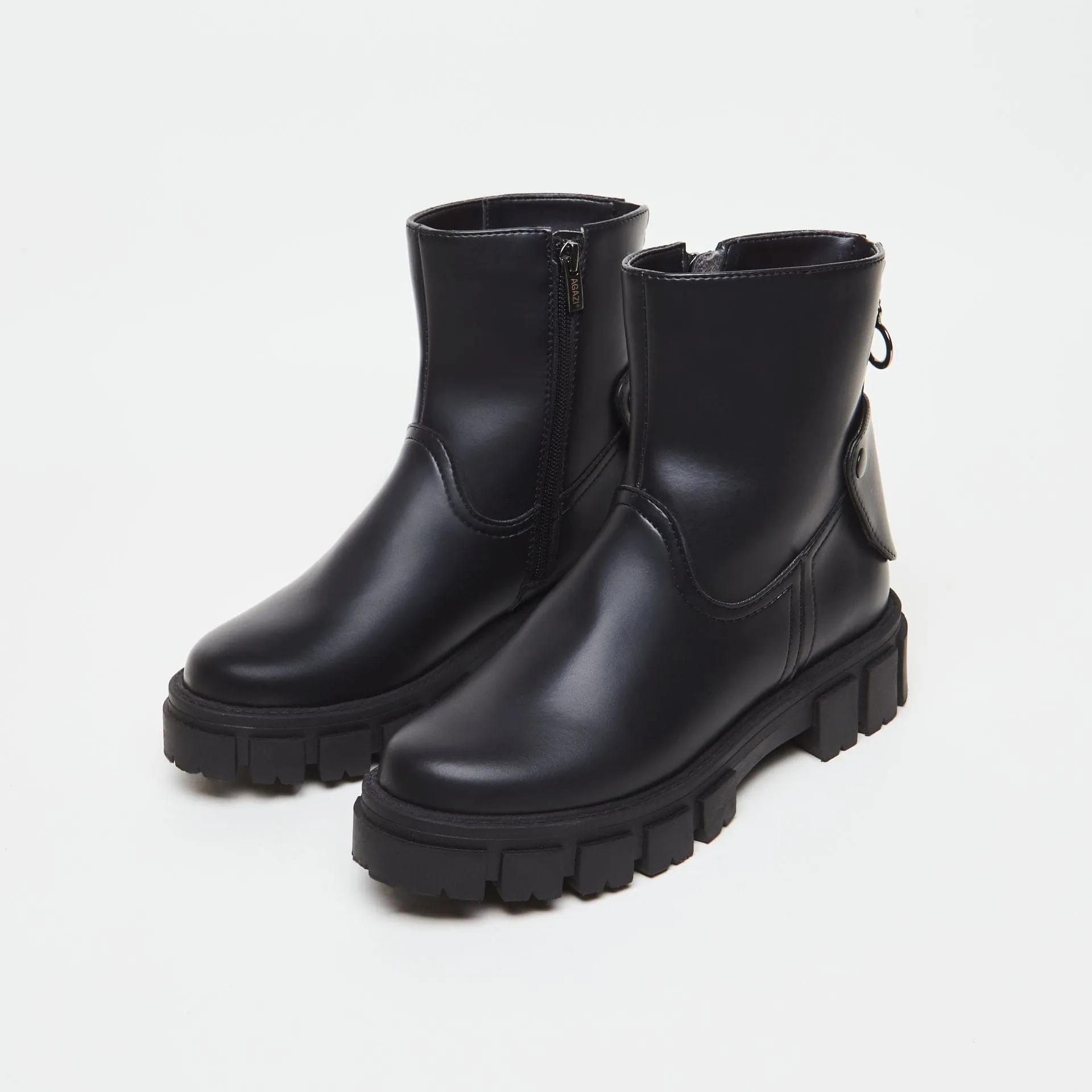 Bottes en Simili-Cuir Kama | Noir