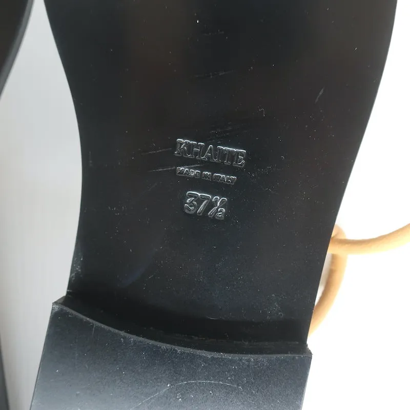 Sandales plates Khaite Lyon à lacets en cuir nude taille 37.5 NEUVES