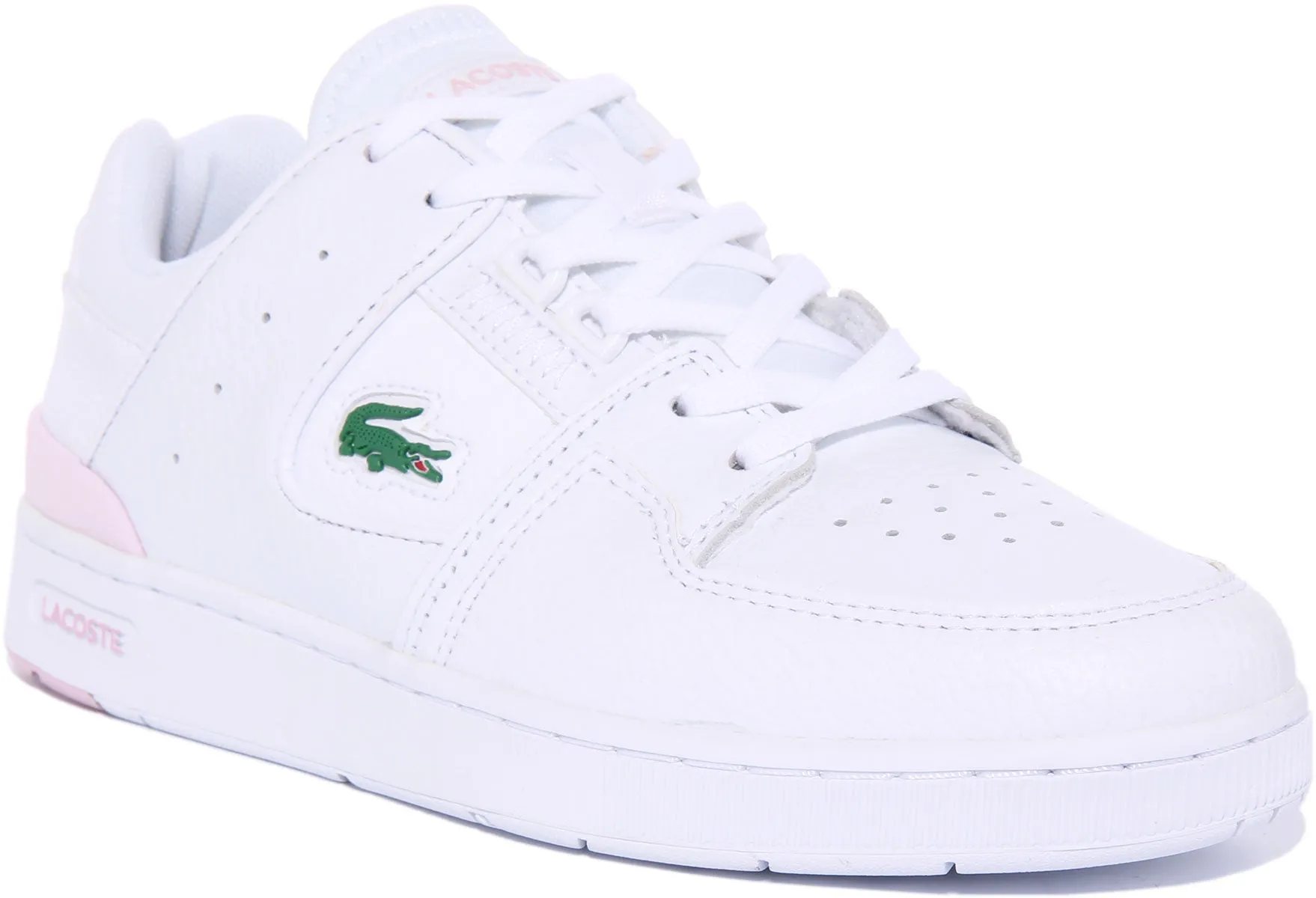 Chaussures Lacoste Court Cage en Blanc Rose pour Femmes