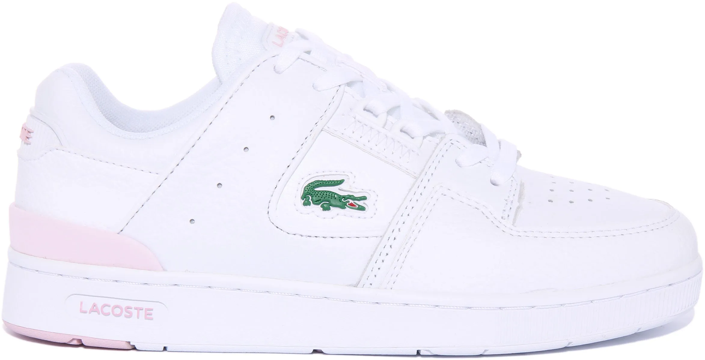 Chaussures Lacoste Court Cage en Blanc Rose pour Femmes