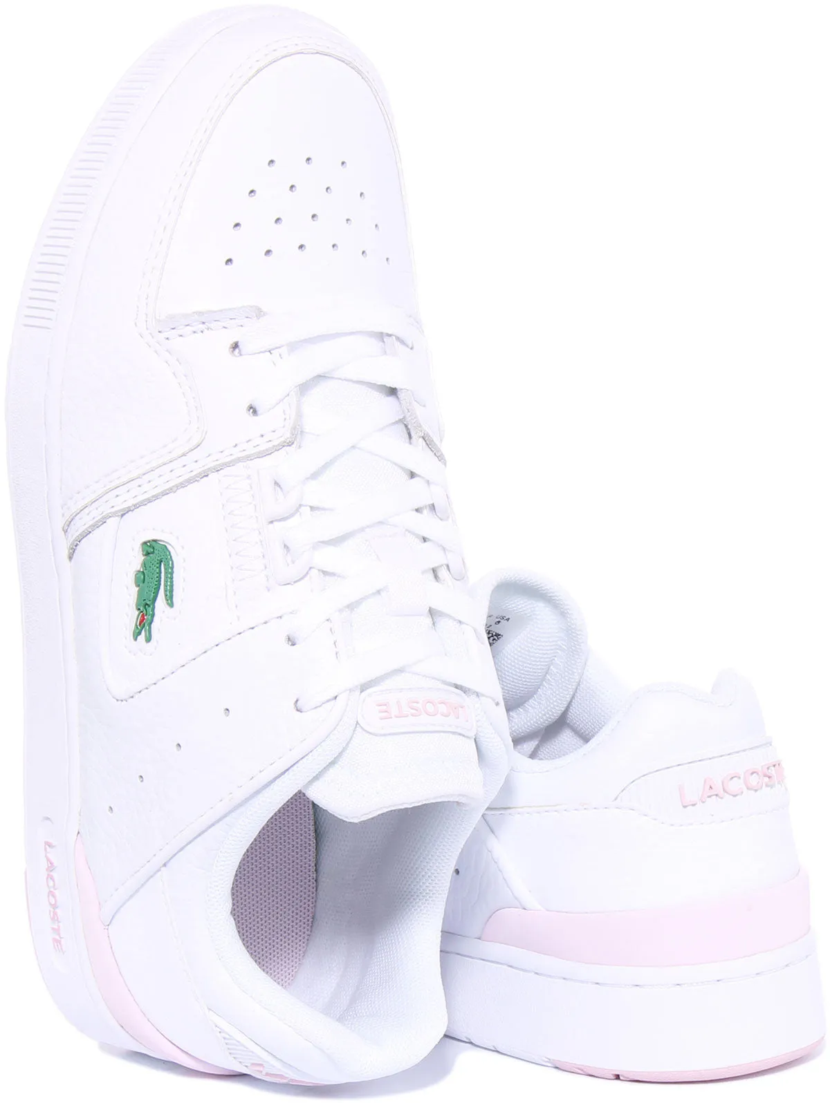Chaussures Lacoste Court Cage en Blanc Rose pour Femmes