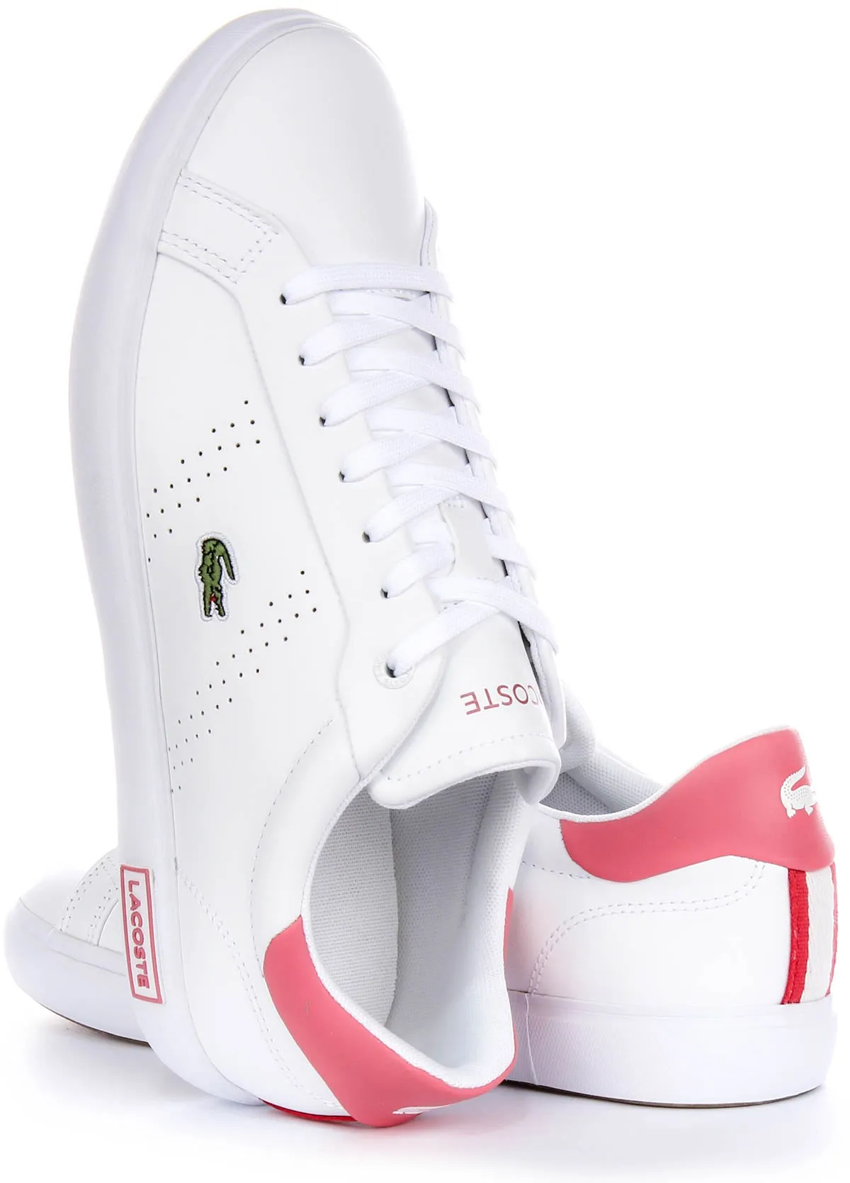 Lacoste Powercourt 2.0 En Blanc Rose Pour Femme Chaussures Lacoste