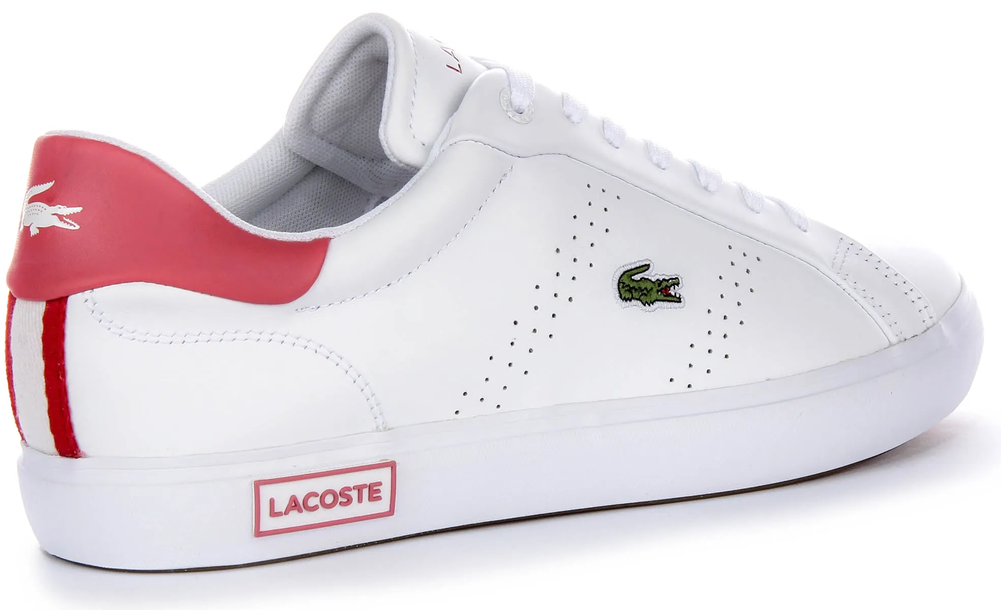 Lacoste Powercourt 2.0 En Blanc Rose Pour Femme Chaussures Lacoste