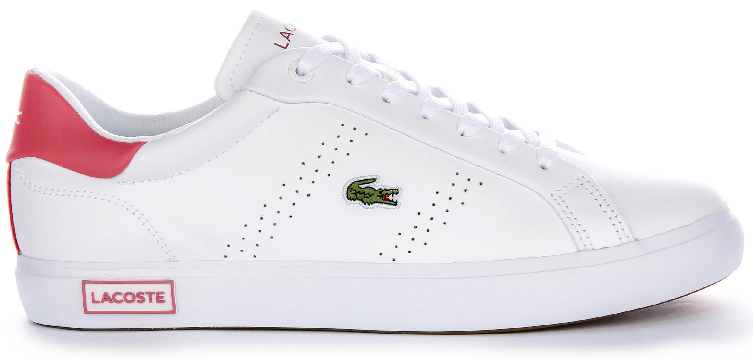 Lacoste Powercourt 2.0 En Blanc Rose Pour Femme Chaussures Lacoste