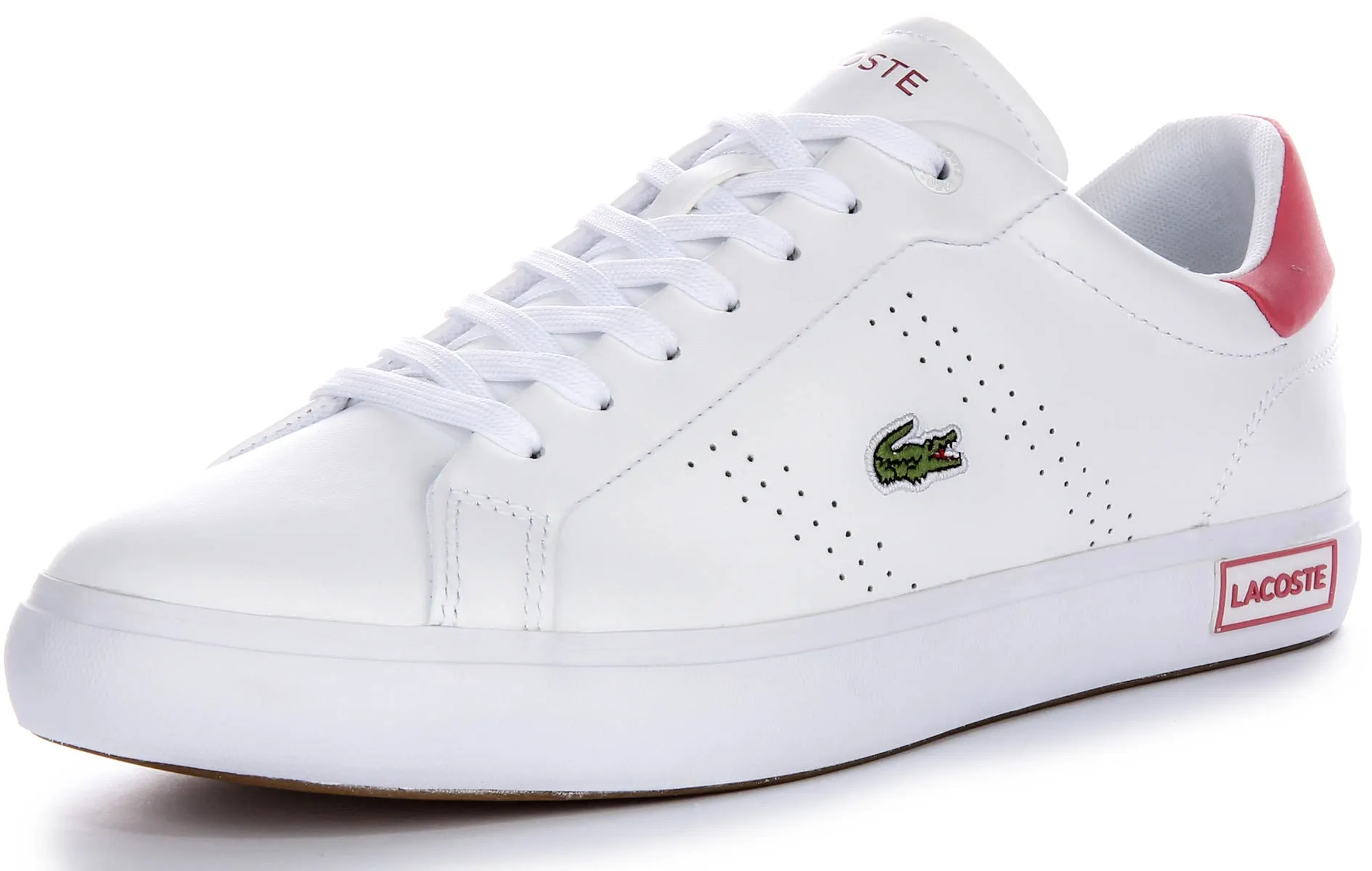 Lacoste Powercourt 2.0 En Blanc Rose Pour Femme Chaussures Lacoste