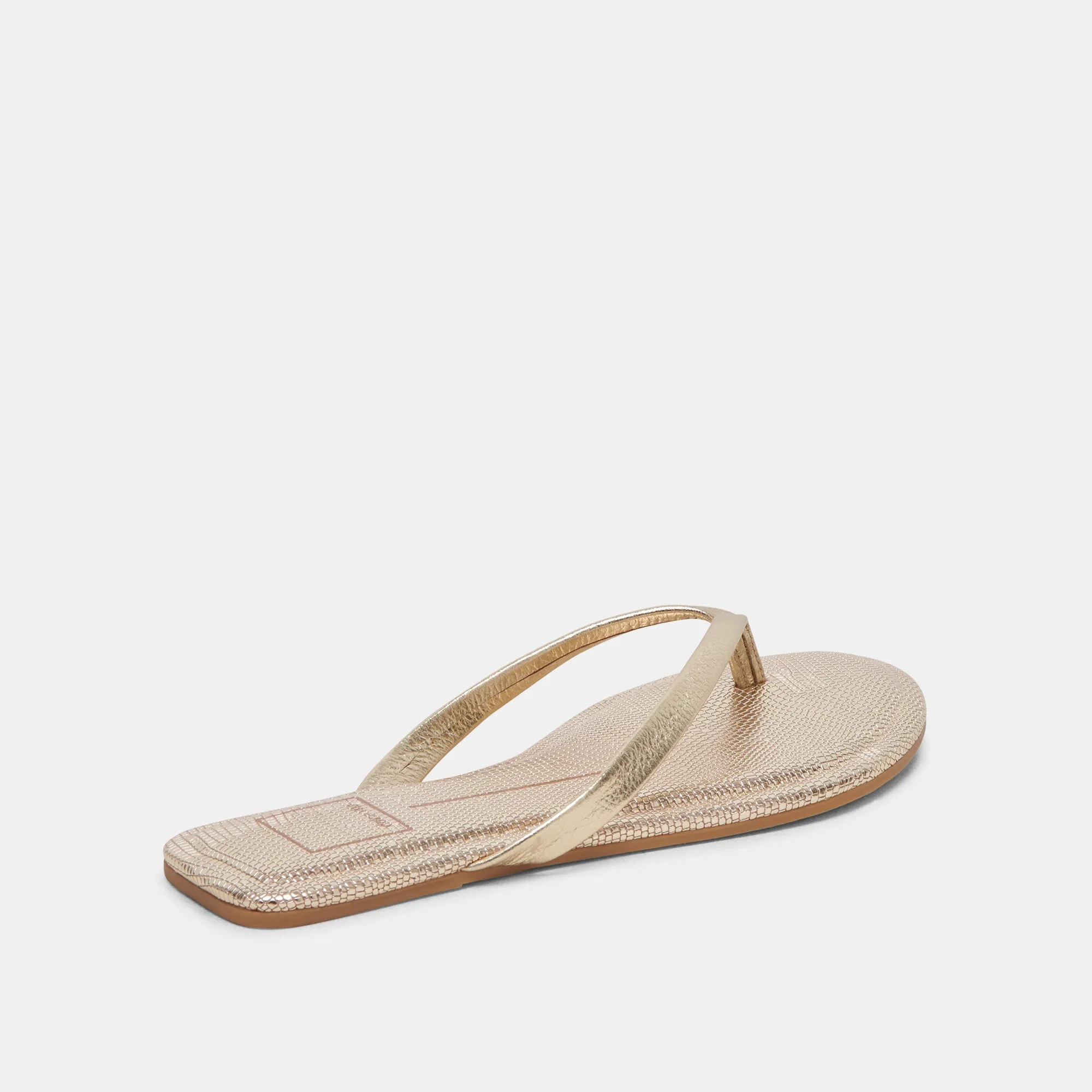 SANDALES LAYNEY CUIR MÉTALLISÉ OR CLAIR