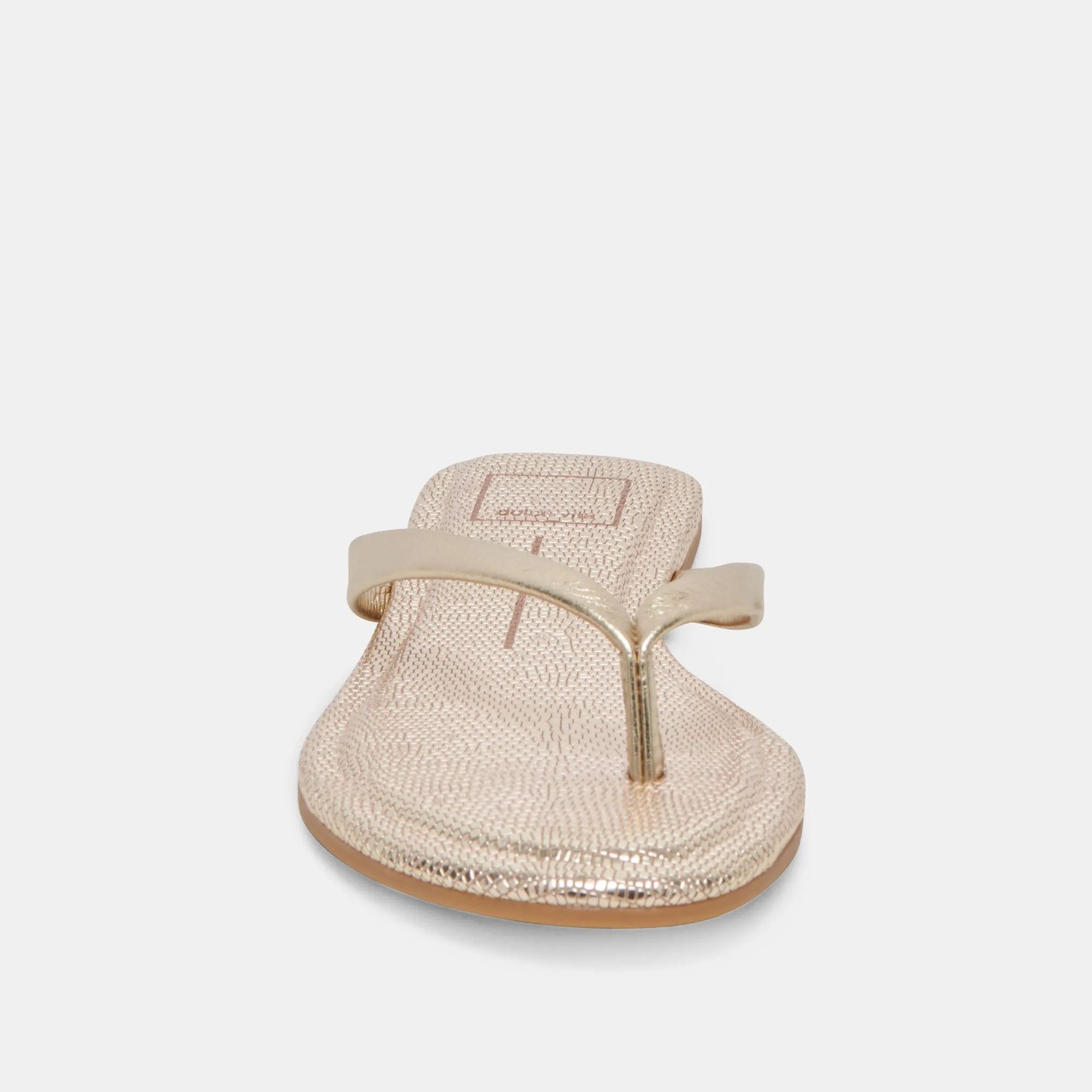 SANDALES LAYNEY CUIR MÉTALLISÉ OR CLAIR