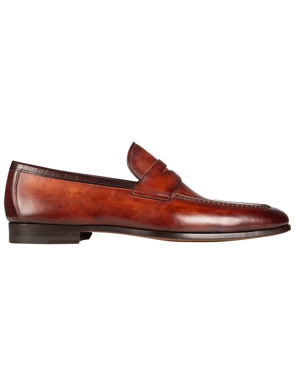 Mocassin à enfiler en cuir cognac