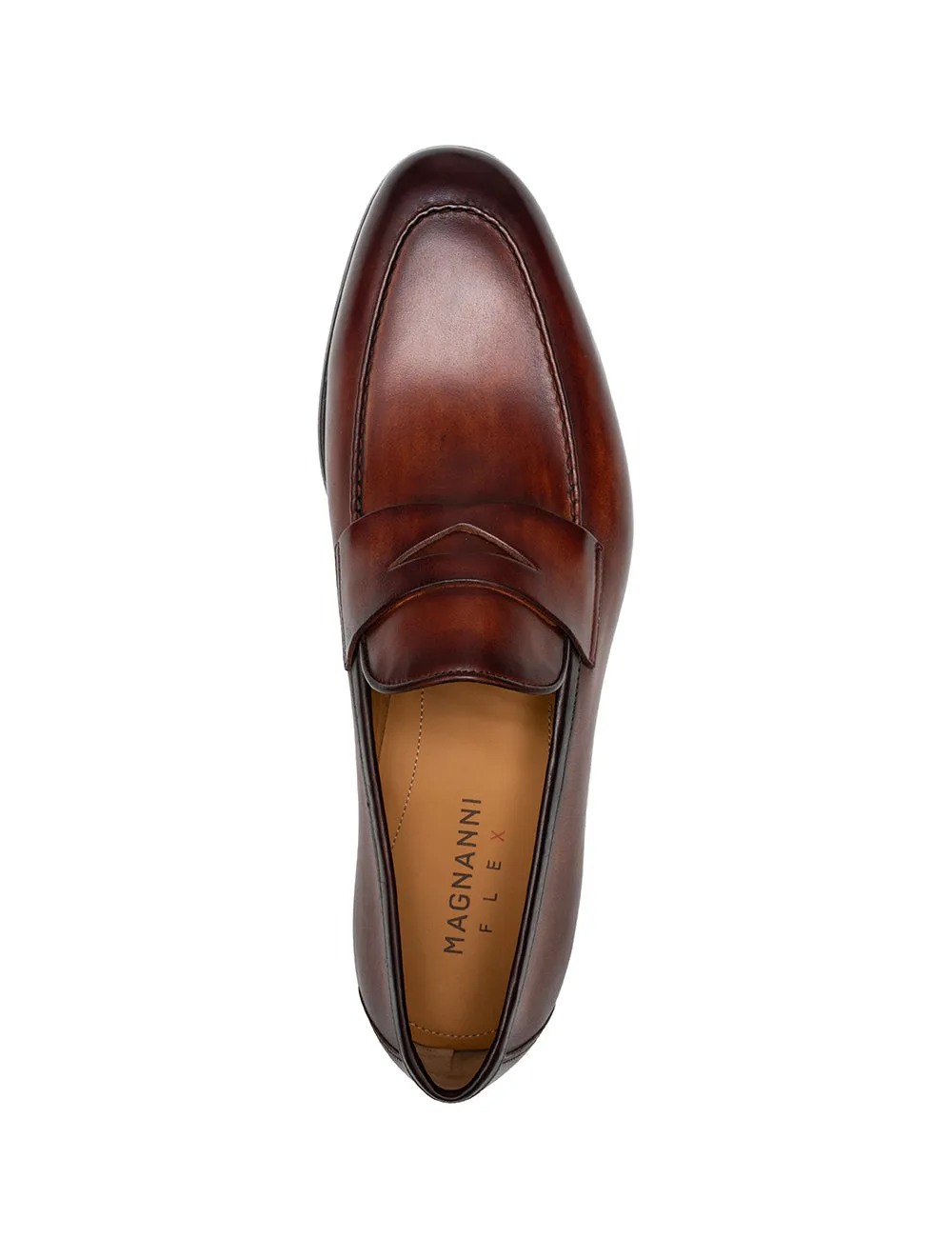 Mocassin à enfiler en cuir cognac