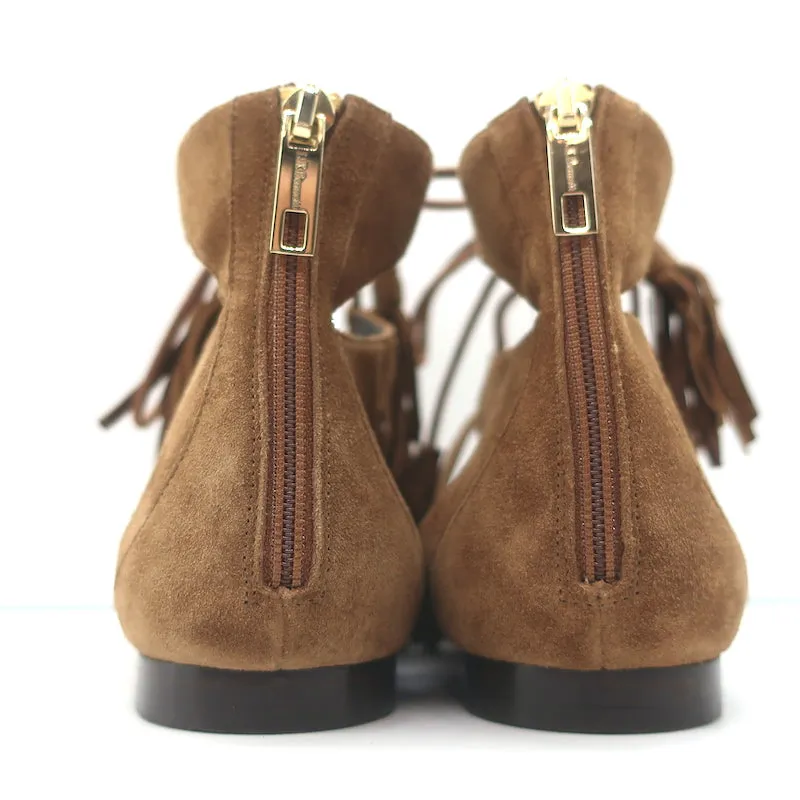 Sandales Gladiator L.K. Bennett en daim marron taille 40 à lacets plates