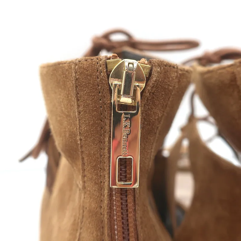 Sandales Gladiator L.K. Bennett en daim marron taille 40 à lacets plates
