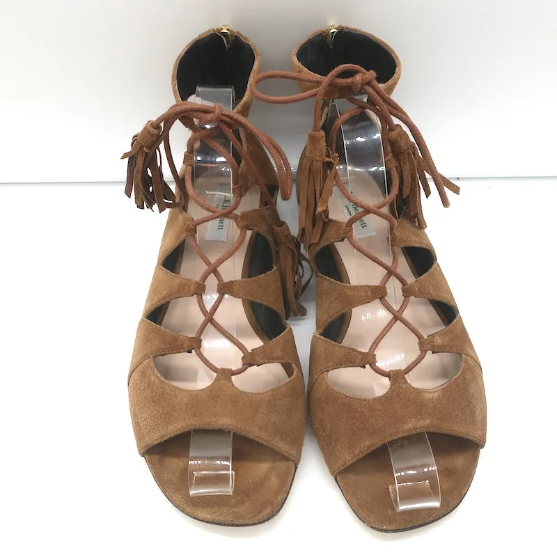 Sandales Gladiator L.K. Bennett en daim marron taille 40 à lacets plates