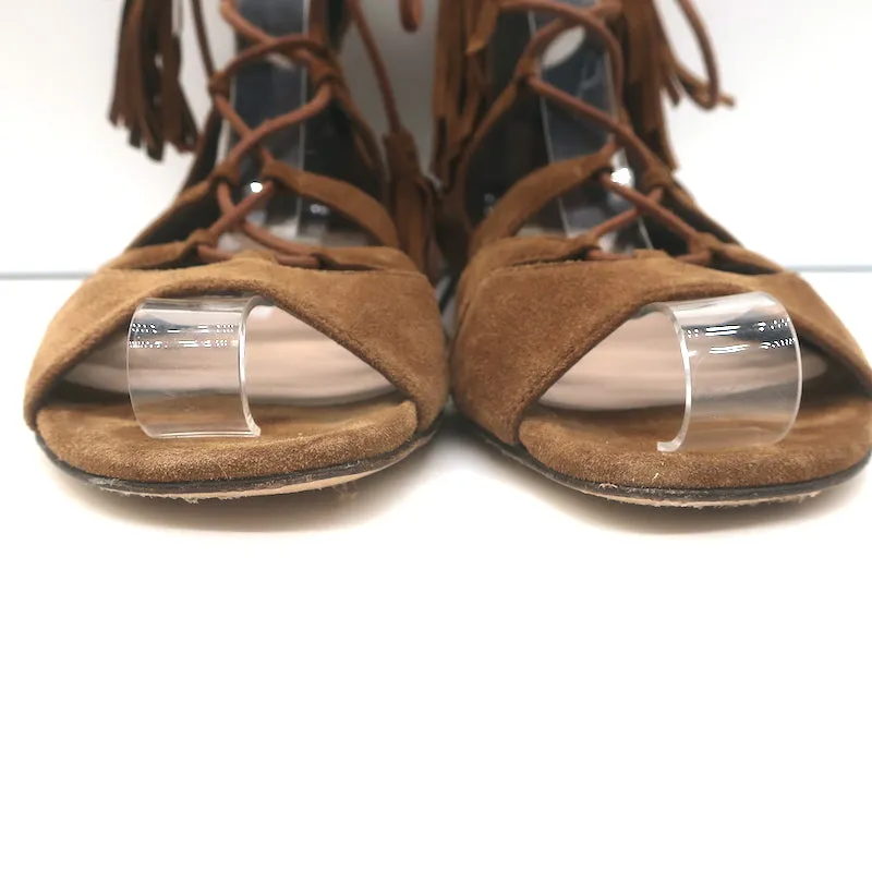 Sandales Gladiator L.K. Bennett en daim marron taille 40 à lacets plates