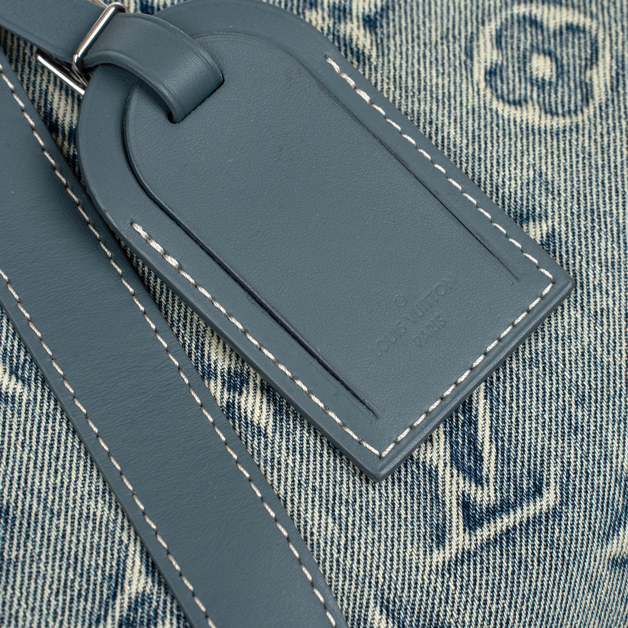 Louis Vuitton Monogram Washed Denim Keepall Bandouliere 50 Blue