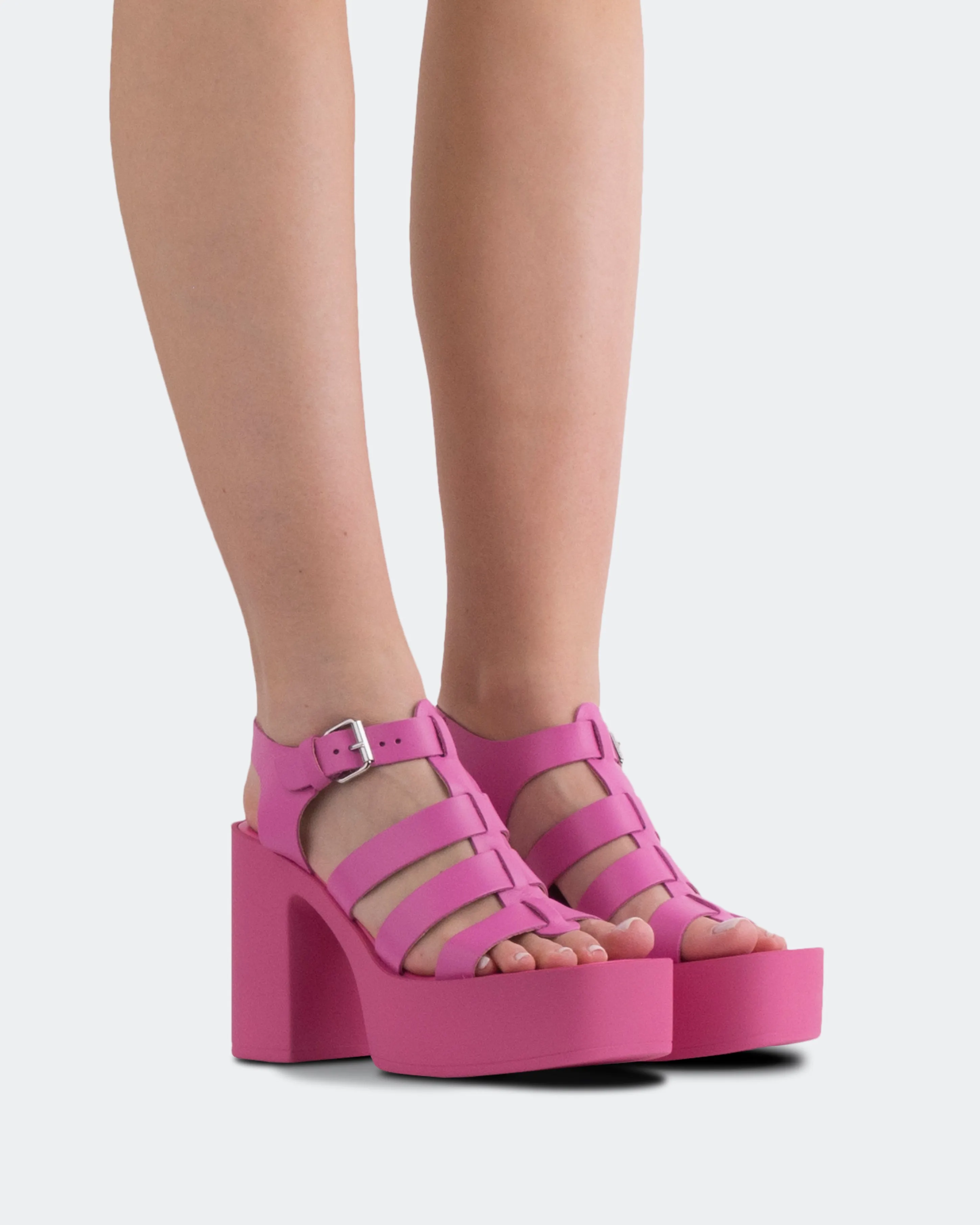 Loup Fuchsia en Cuir