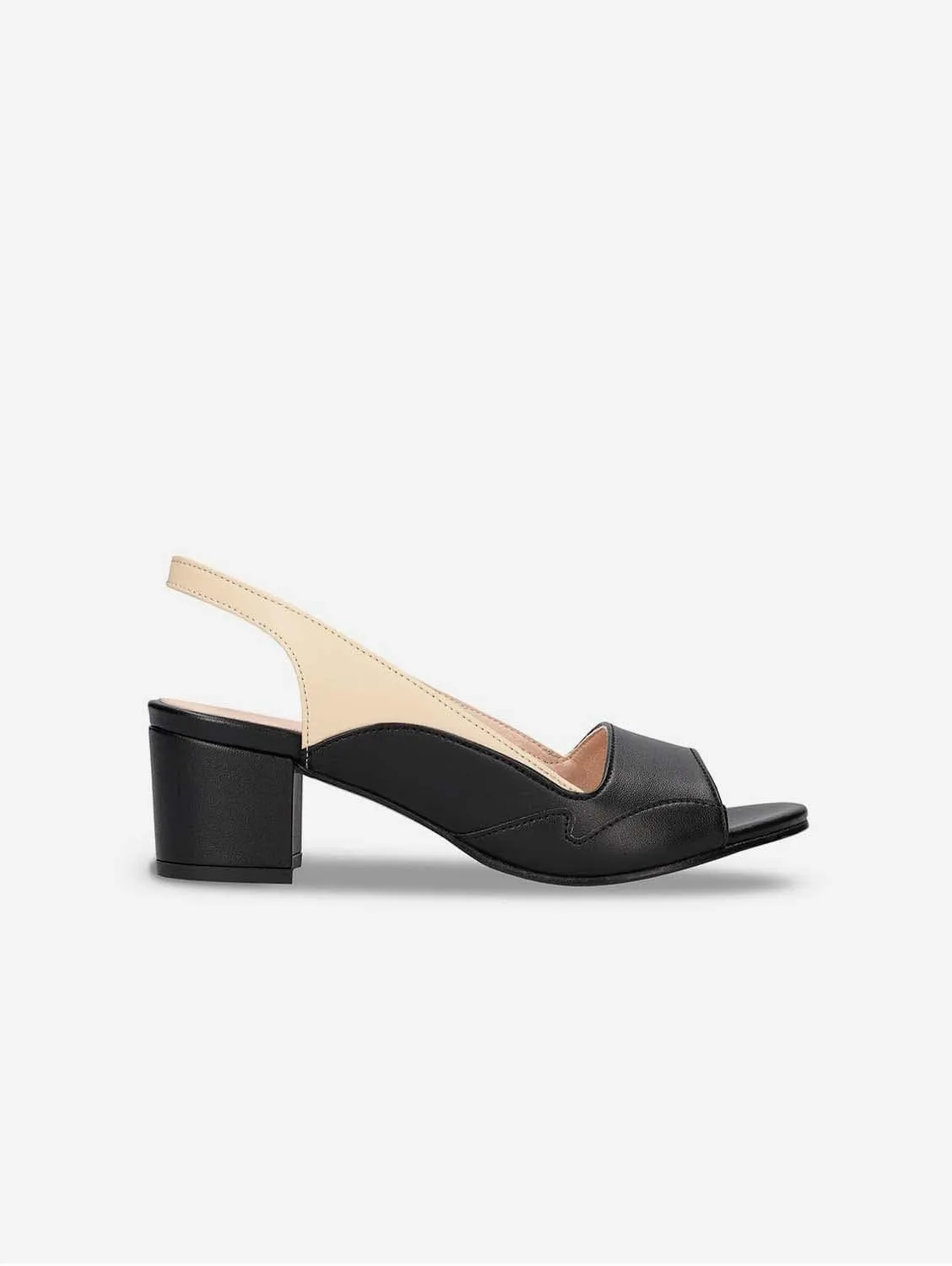 Escarpins Slingback Mara en Cuir Végétal de Pomme pour Femme | Noir