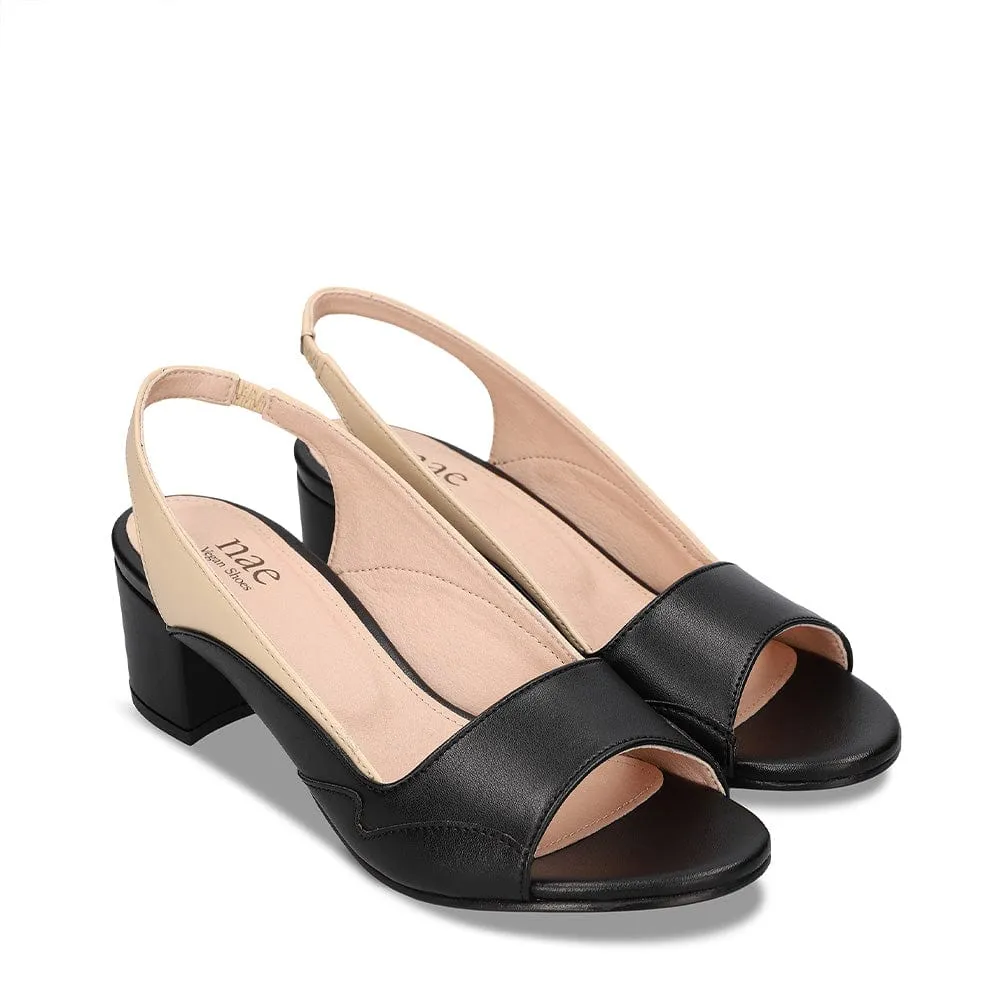 Escarpins Slingback Mara en Cuir Végétal de Pomme pour Femme | Noir