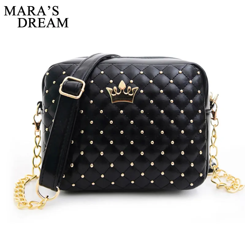 Sac à main petit pour femmes Mara's Dream, sac à main à la mode avec couronne, mini sac à bandoulière à rivets, sac messager pour femmes, vente chaude 2019, sacs Fashion Nova
