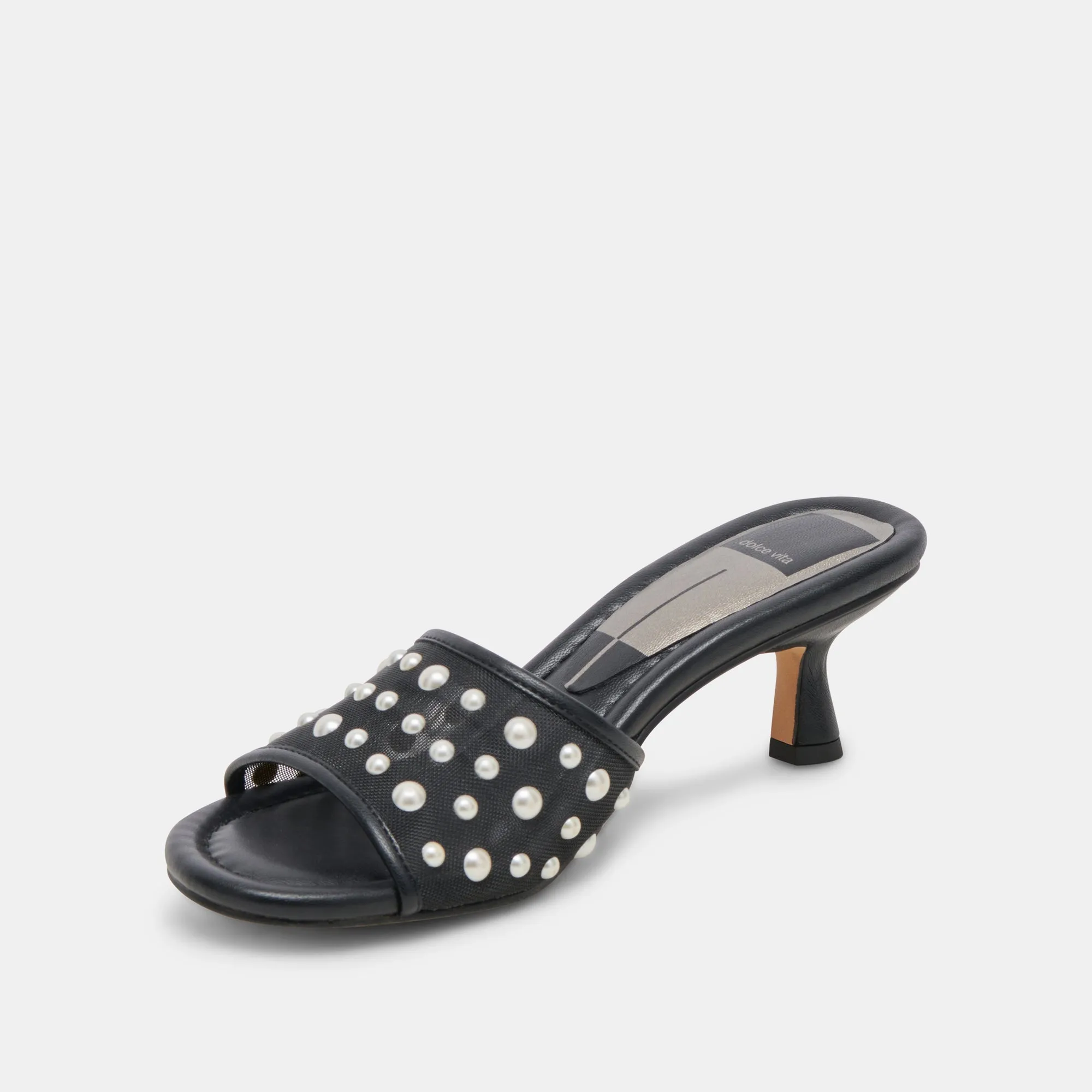 MEEZA ESCARPINS PERLE ONYX MAILLE