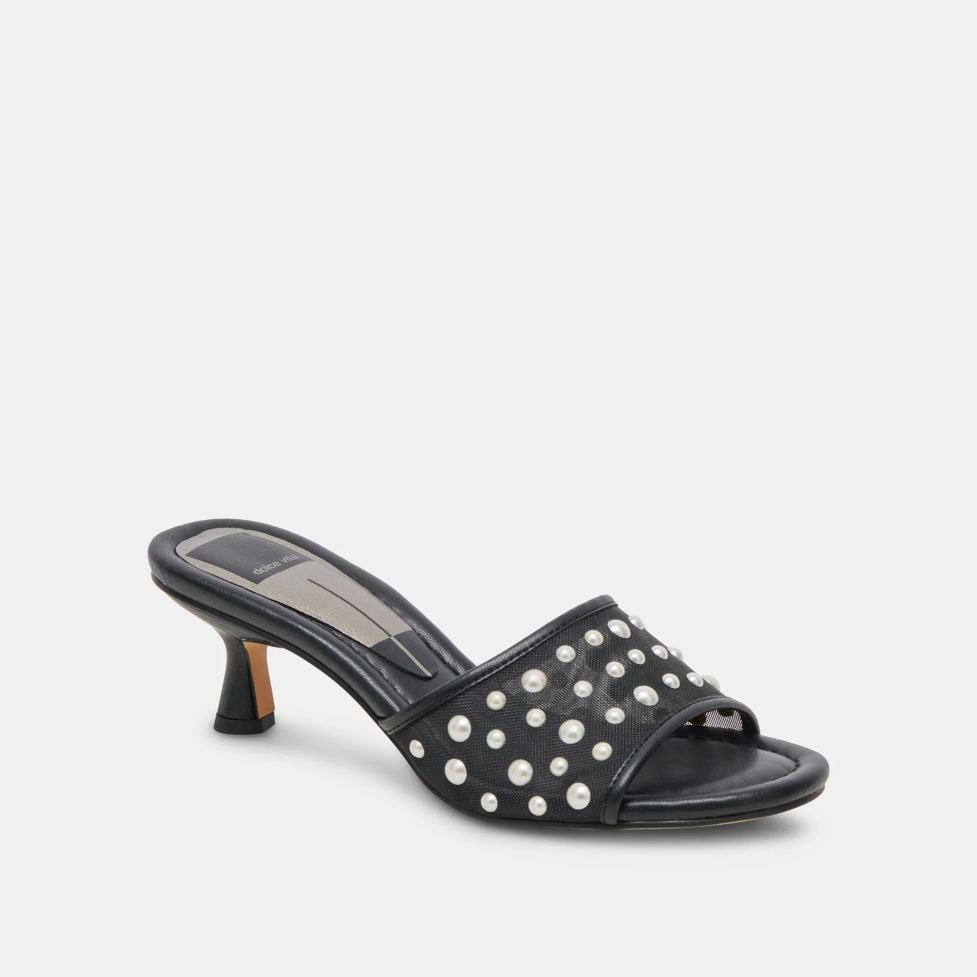 MEEZA ESCARPINS PERLE ONYX MAILLE