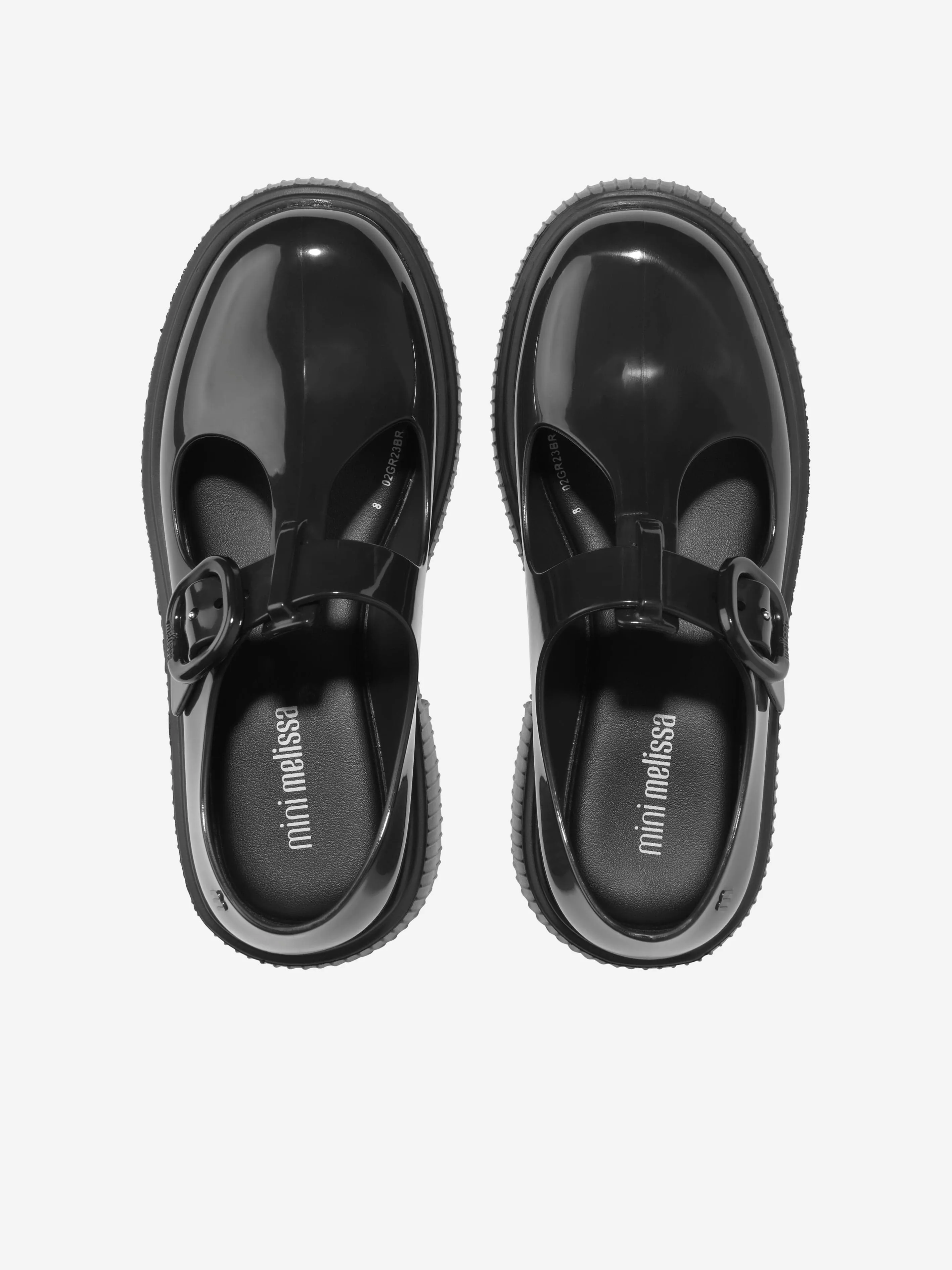 Mini Melissa Jackie T-Bar Sandales en Gel pour Filles en Noir