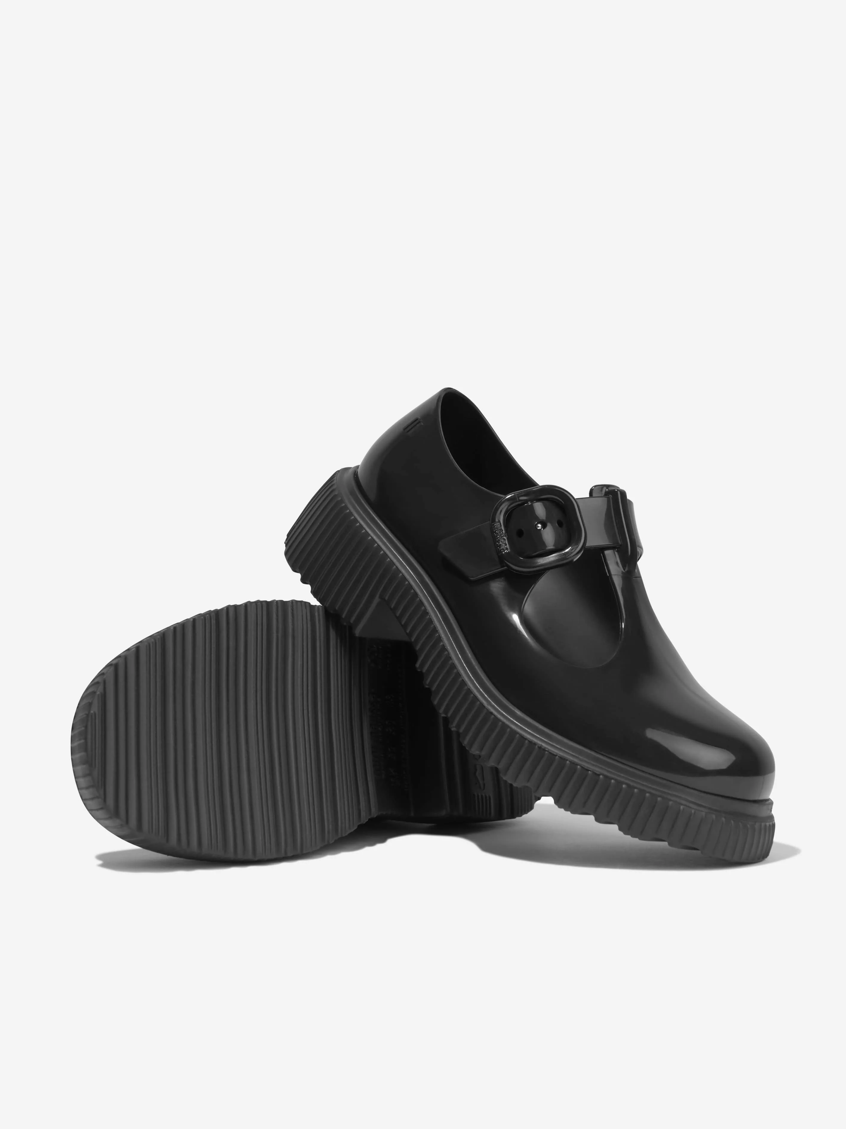 Mini Melissa Jackie T-Bar Sandales en Gel pour Filles en Noir