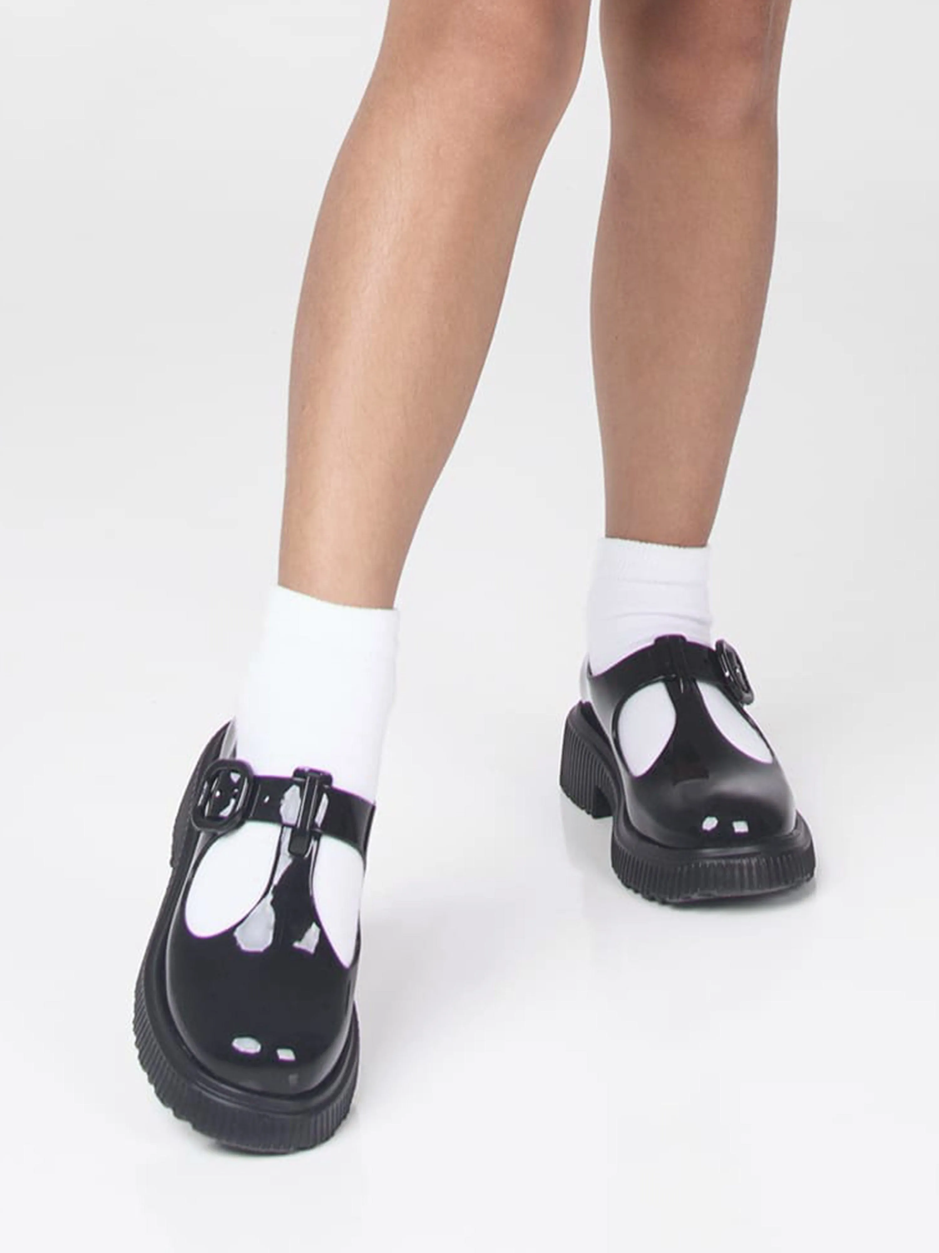 Mini Melissa Jackie T-Bar Sandales en Gel pour Filles en Noir