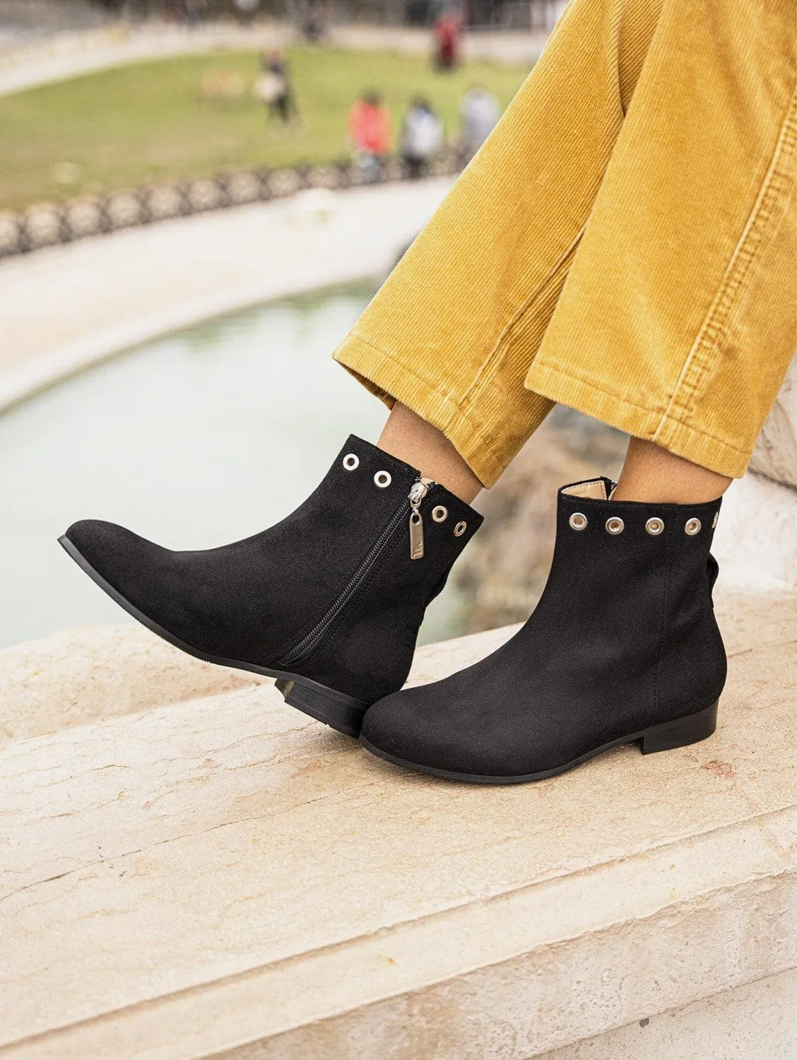 Bottes chelsea véganes en suédine Nansouty | Noir