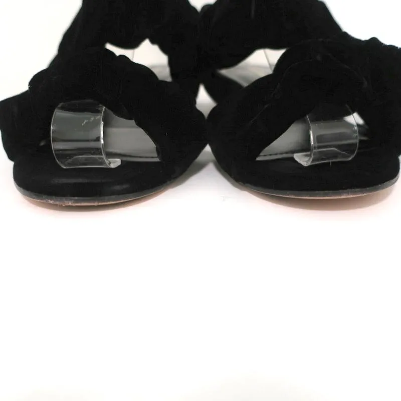 Nicholas Kirkwood Escarpins à Glissière Courtney Velours Noir Taille 37 à Double Bande