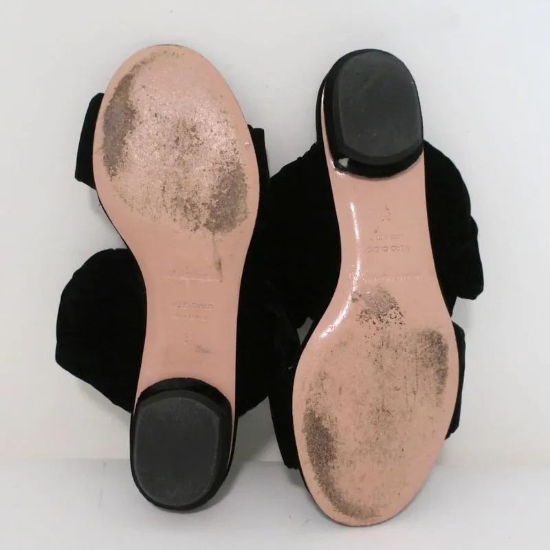 Nicholas Kirkwood Escarpins à Glissière Courtney Velours Noir Taille 37 à Double Bande