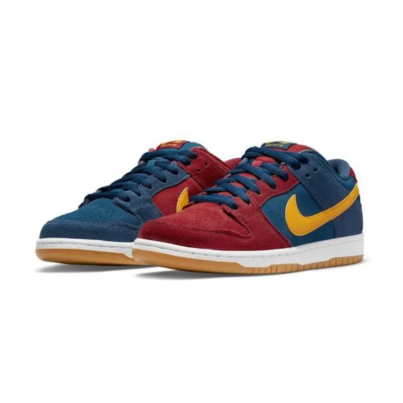 Nike SB Dunk Low Pro Premium Barcelone Bleu Marine Or Universitaire Rouge Gymnase Nike Dunk