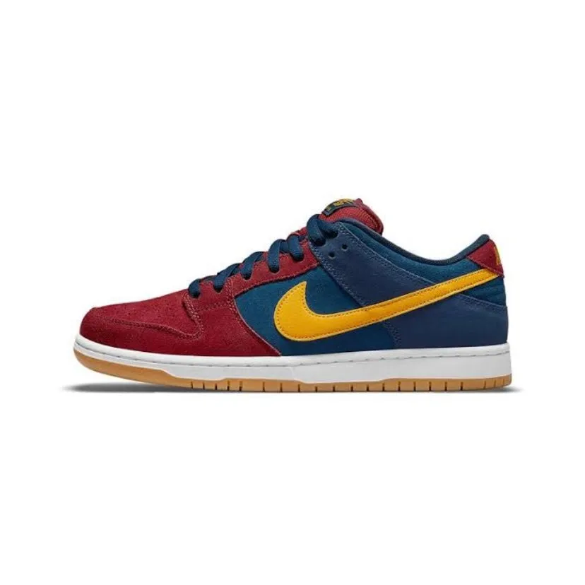 Nike SB Dunk Low Pro Premium Barcelone Bleu Marine Or Universitaire Rouge Gymnase Nike Dunk