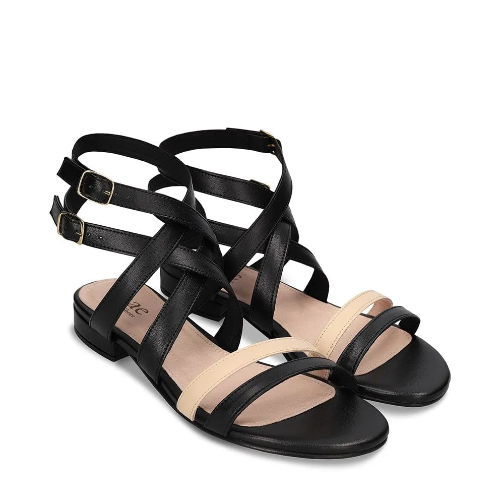 Sandales Vegan en Cuir de Pomme pour Femme Olga | Noir