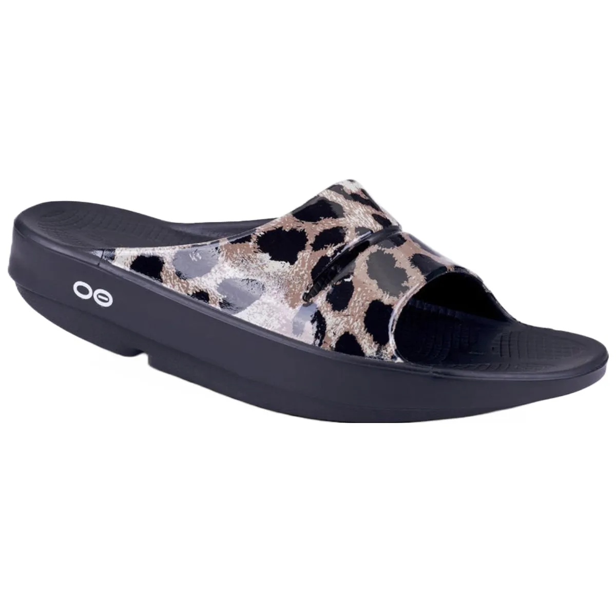 Oofos Femme Sandale Ooahh Luxe à Glissière - Chaussures Léopard Oofos Femme