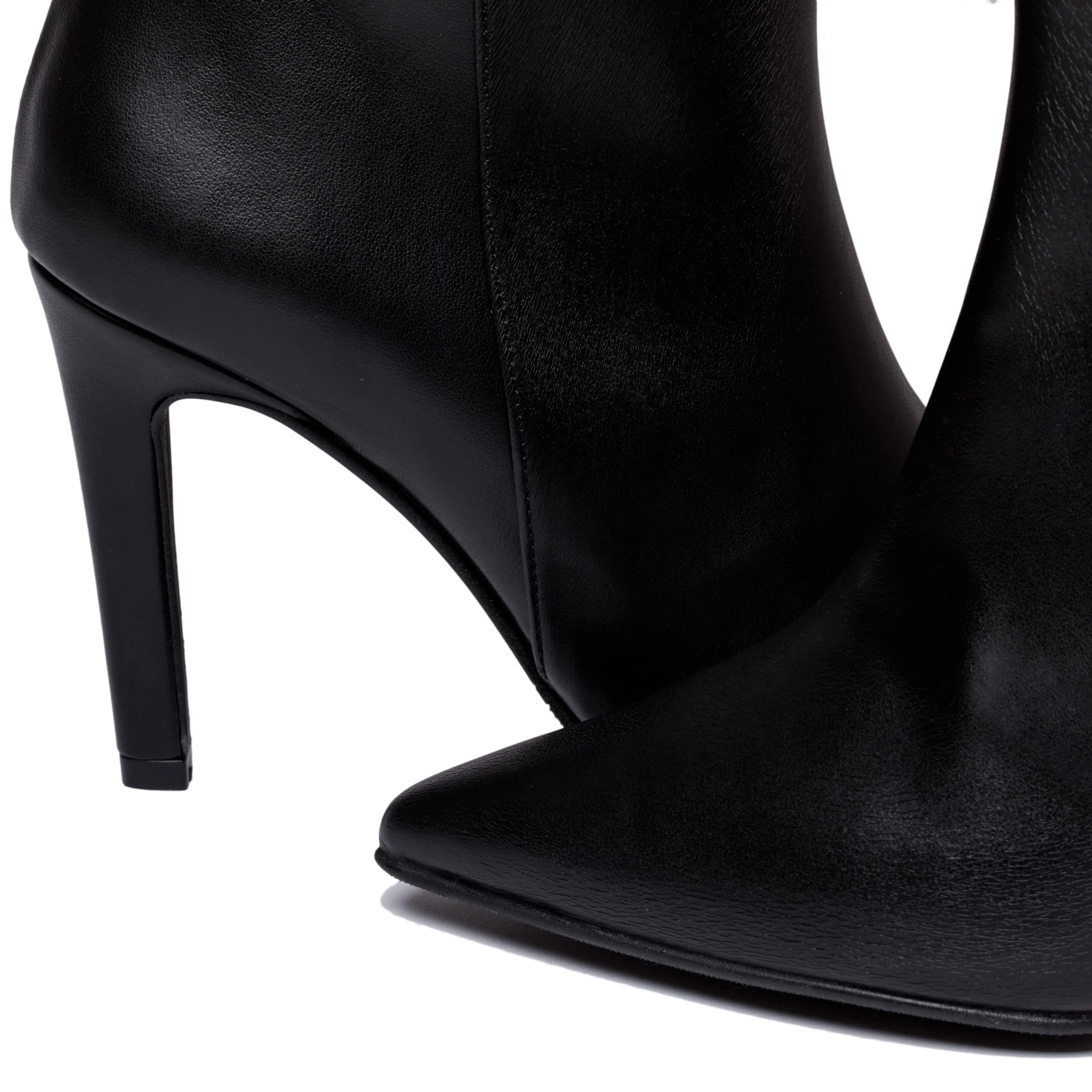 Bottes genou en similicuir végan pomme Orchid | Noir