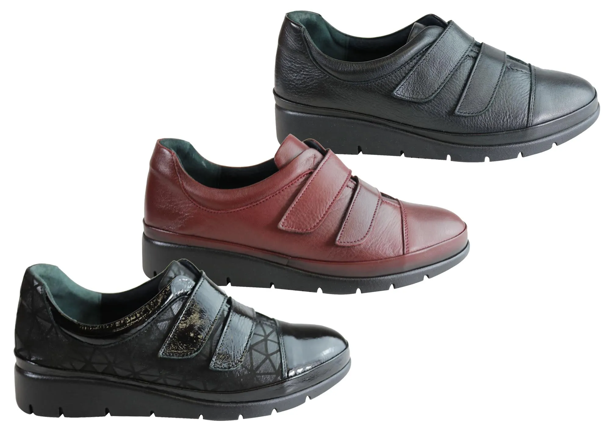 Orizonte Kerri Chaussures en Cuir pour Femmes à Bretelles Réglables Confort Européen Orizonte Shoes