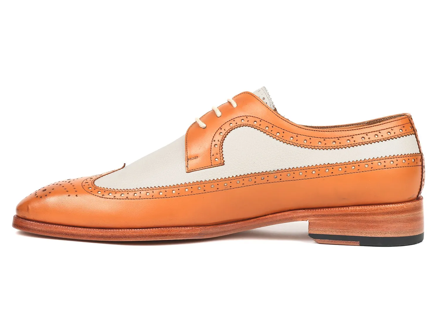 Paul Parkman Chaussures Paul Parkman Derby Wingtip Bicolores en Cognac et Crème