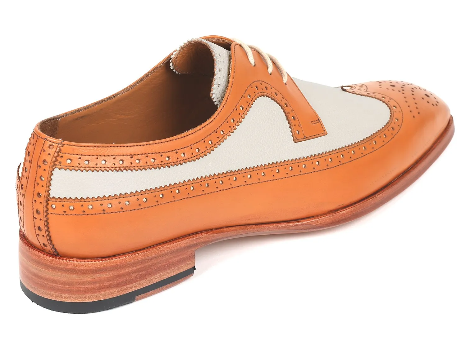 Paul Parkman Chaussures Paul Parkman Derby Wingtip Bicolores en Cognac et Crème
