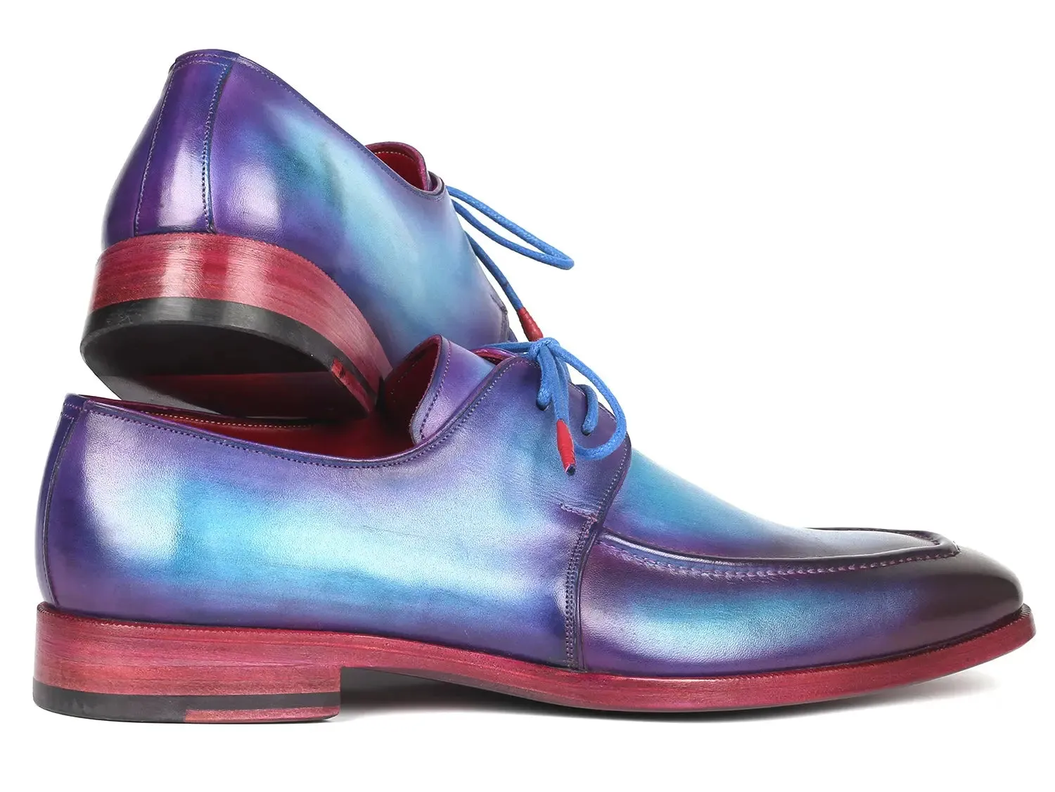 Paul Parkman Chaussures Paul Parkman Derby à bavette pour hommes en turquoise et violet