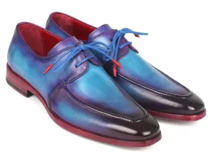 Paul Parkman Shoes Paul Parkman Men's Apron Derby Shoes in Turquoise & Purple