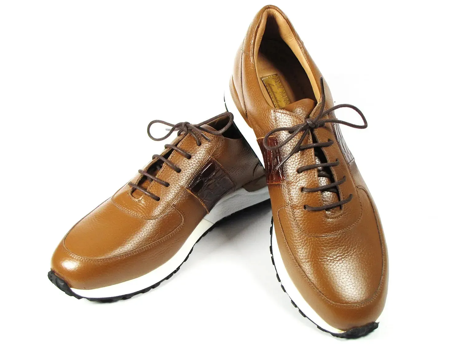 Paul Parkman Chaussures Paul Parkman Sneakers en Cuir Flottant pour Homme en Cognac