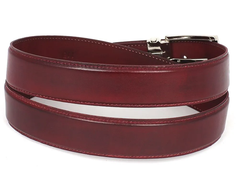Paul Parkman Chaussures Ceinture en cuir peinte à la main pour hommes Paul Parkman en bordeaux